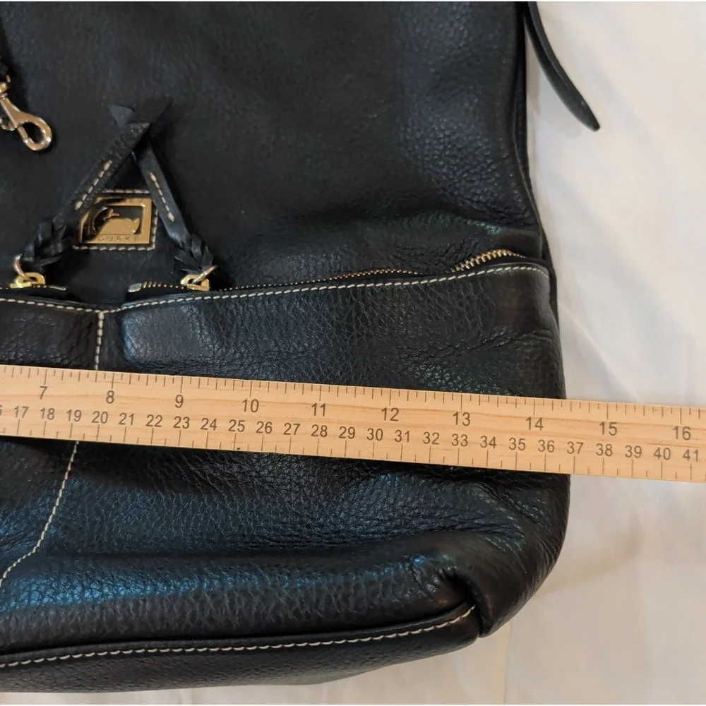 Vintage Dooney & Bourke Black Leather Shoulder Bag Purse Deep Large Read